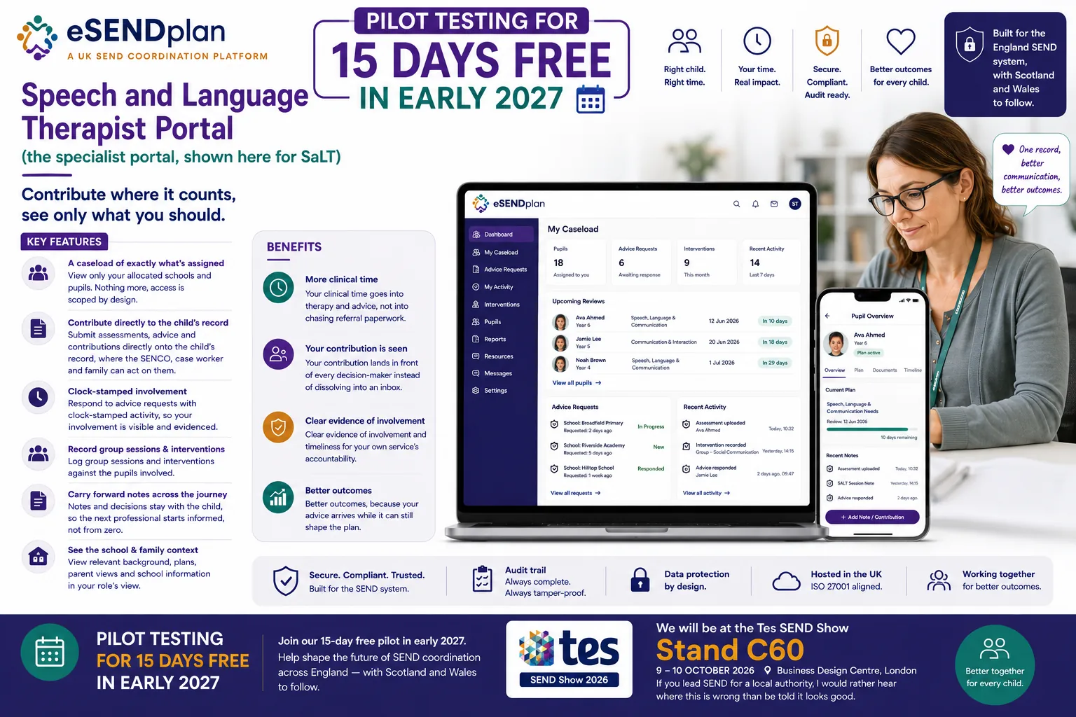 Speech and Language Therapist Portal overview